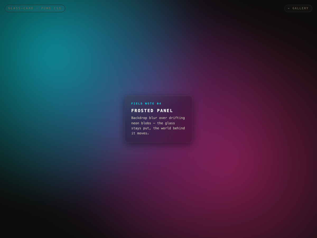 Glassmorphism Card — preview
