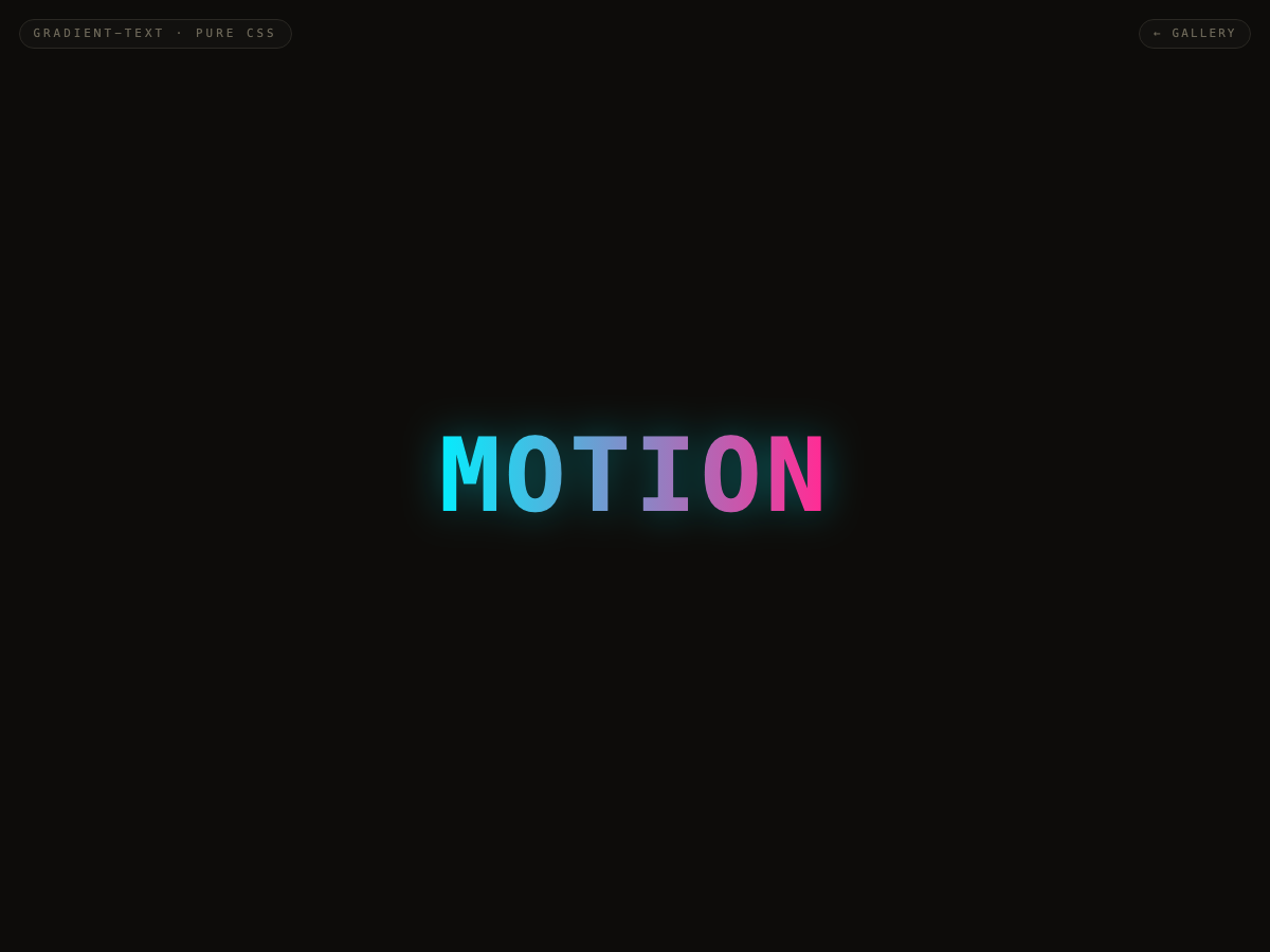 Flowing Gradient Text — preview